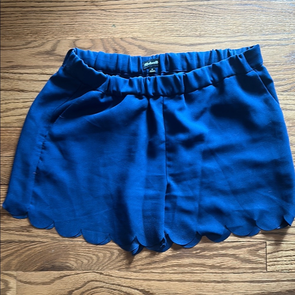 Madewell Blue Scalloped Hem Shorts